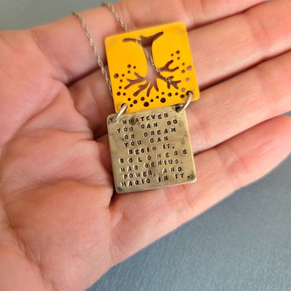 Kathy Bransfield Goethe Tree of Life pendant silver 925 and gold plated brass. - Picture 5 of 5